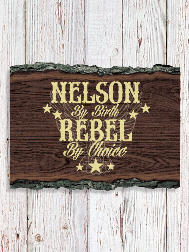 Rebel NA Faux Sliced Log Plaque