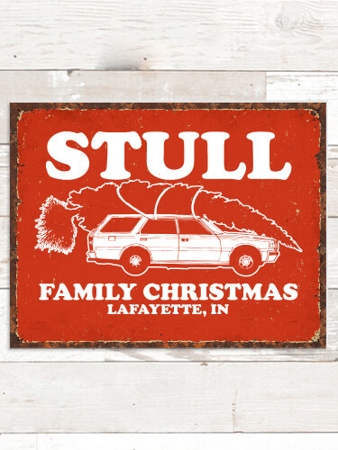 Retro Family Christmas NA Tin Sign 16 x 12.5