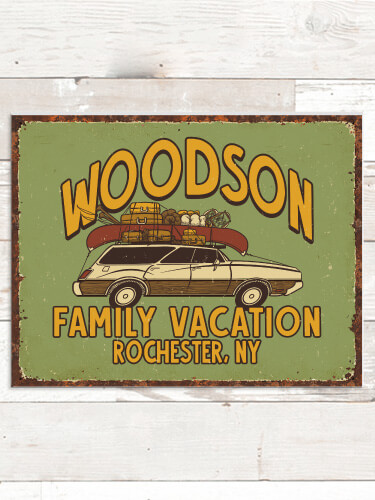 Retro Family Vacation NA Tin Sign 16 x 12.5