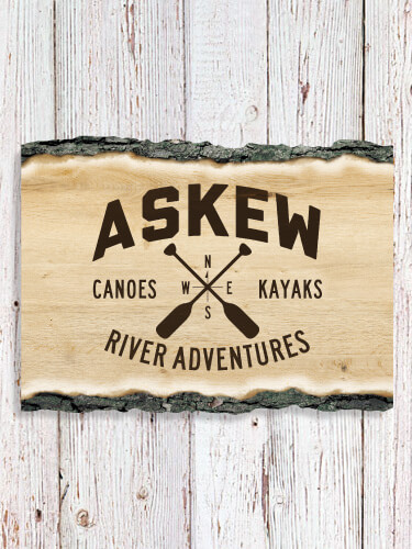 River Adventures NA Faux Sliced Log Plaque