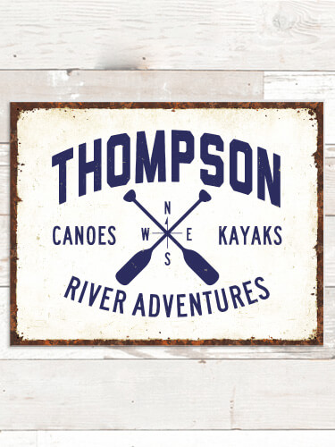 River Adventures NA Tin Sign 16 x 12.5