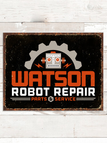 Robot Repair NA Tin Sign 16 x 12.5