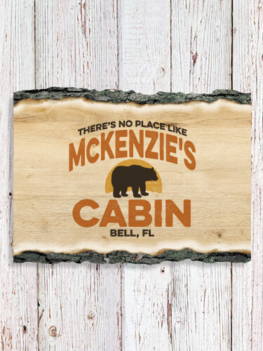 Rustic Cabin NA Faux Sliced Log Plaque