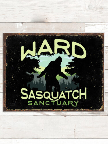 Sasquatch Sanctuary NA Tin Sign 16 x 12.5