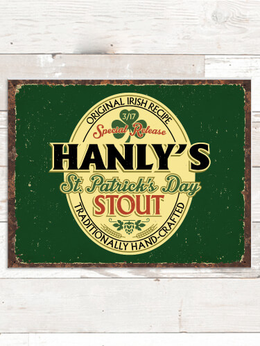 St. Patrick's Day Stout NA Tin Sign 16 x 12.5