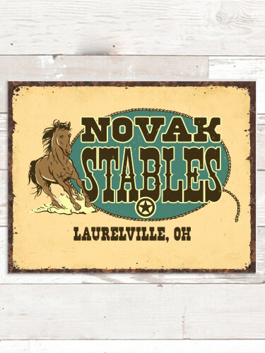 Stables NA Tin Sign 16 x 12.5