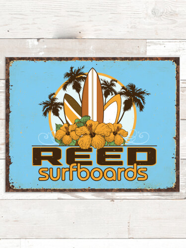 Surfboards NA Tin Sign 16 x 12.5