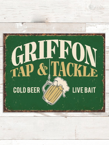 Tap and Tackle NA Tin Sign 16 x 12.5