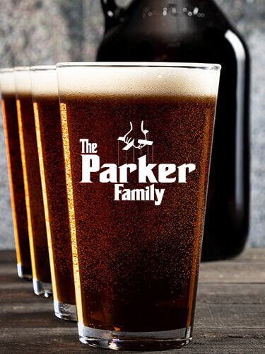 The Family NA 1 Color Printed Growler 4 Color Pint Glass Gift Set