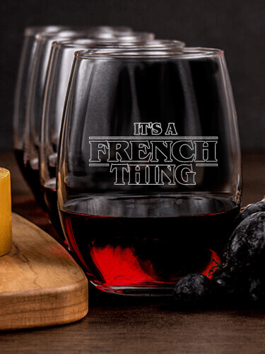 Things NA 1 Cheese Board 4 Wine Glass Gift Set - Engraved