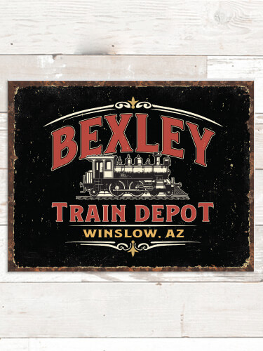 Train Depot NA Tin Sign 16 x 12.5