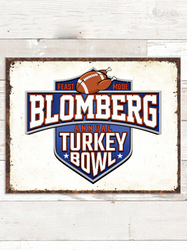 Turkey Bowl NA Tin Sign 16 x 12.5