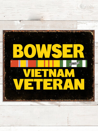 Vietnam Veteran NA Tin Sign 16 x 12.5