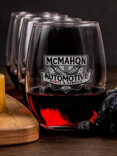 Vintage Automotive NA 1 Cheese Board 4 Wine Glass Gift Set - Engraved