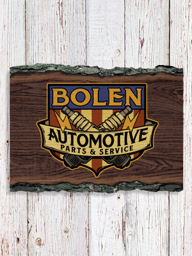 Vintage Automotive NA Faux Sliced Log Plaque