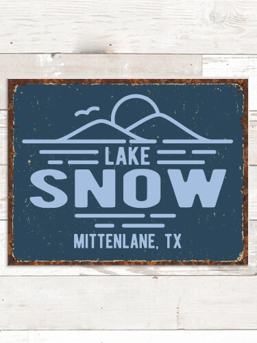 Vintage Lake NA Tin Sign 16 x 12.5