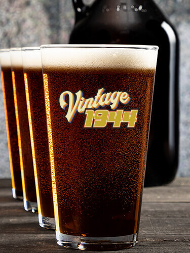 Vintage NA 1 Color Printed Growler 4 Color Pint Glass Gift Set