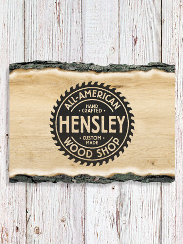 Wood Shop NA Faux Sliced Log Plaque