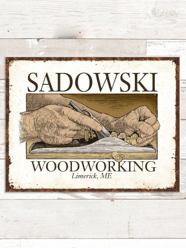 Woodworking NA Tin Sign 16 x 12.5