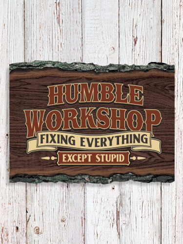 Workshop NA Faux Sliced Log Plaque