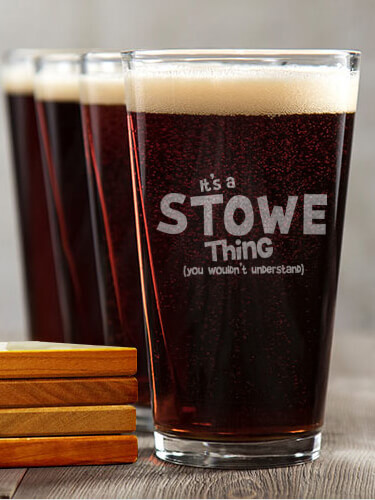 You Wouldn't Understand NA 4 Pint Glass - Engraved 4 Coaster Gift Set