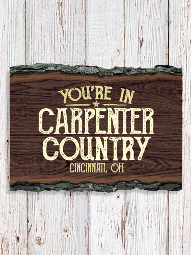 Your Country NA Faux Sliced Log Plaque