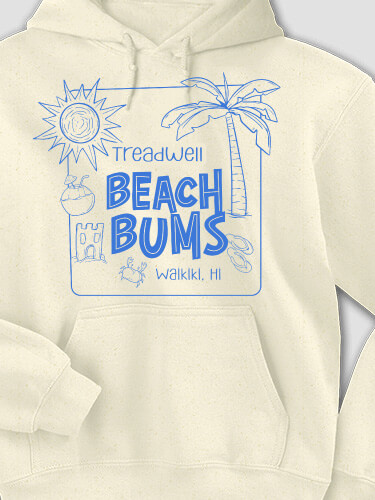 Beach Bums Natural Adult Hooded Sweatshirt