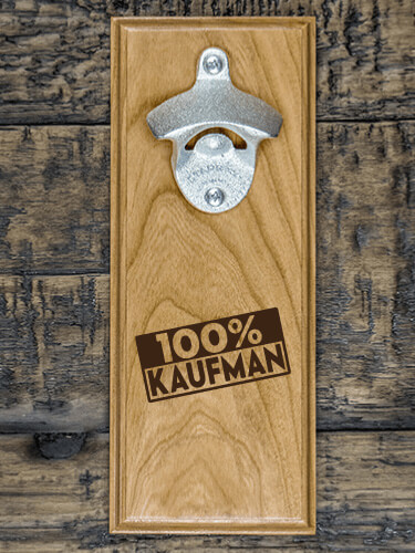 100 Percent Natural Cherry Cherry Wall Mount Bottle Opener - Engraved