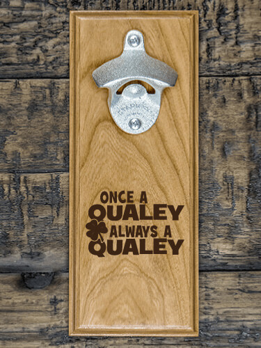 Always Irish Natural Cherry Cherry Wall Mount Bottle Opener - Engraved