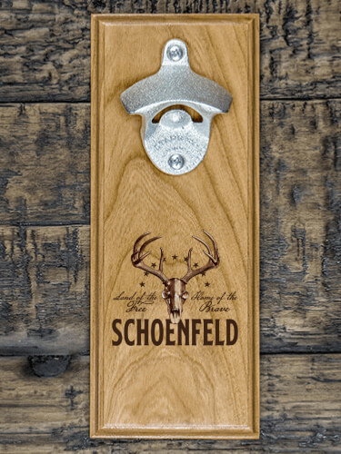 American Hunter Natural Cherry Cherry Wall Mount Bottle Opener - Engraved