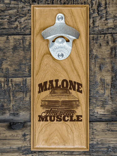 American Muscle Car Natural Cherry Cherry Wall Mount Bottle Opener - Engraved
