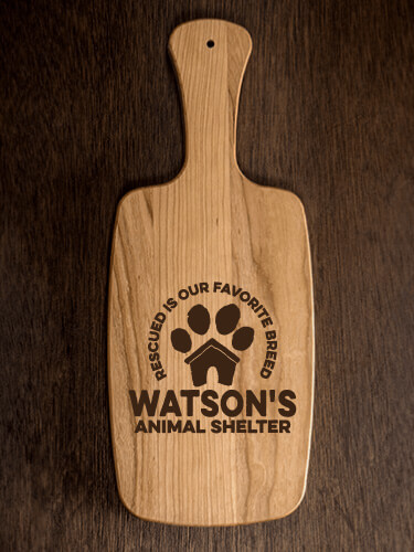 Animal Shelter Natural Cherry Cherry Wood Cheese Board - Engraved