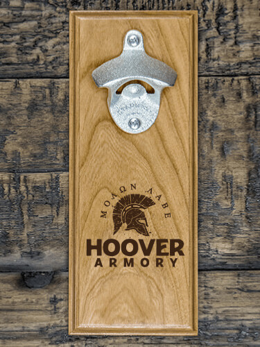 Armory Natural Cherry Cherry Wall Mount Bottle Opener - Engraved