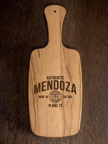 Authentic Brand Natural Cherry Cherry Wood Cheese Board - Engraved