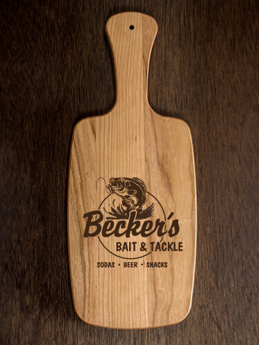 Bait and Tackle Natural Cherry Cherry Wood Cheese Board - Engraved