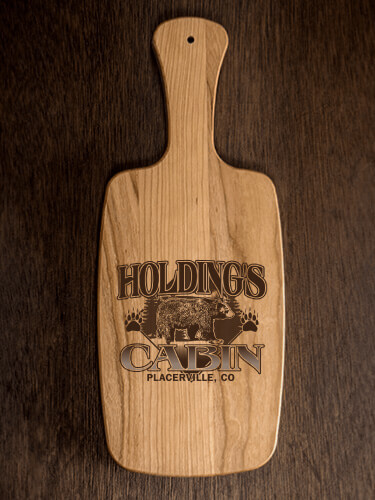 Bear Cabin Natural Cherry Cherry Wood Cheese Board - Engraved