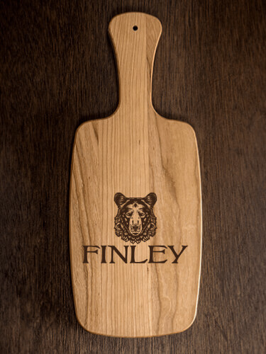 Bear Natural Cherry Cherry Wood Cheese Board - Engraved