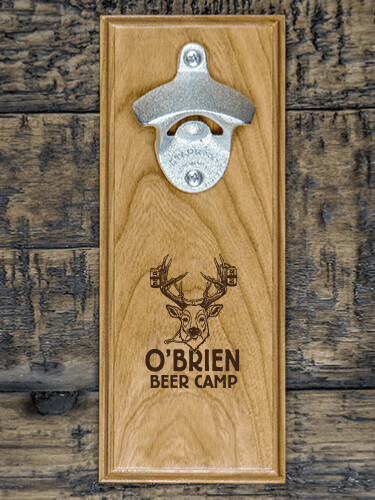 Beer Camp Natural Cherry Cherry Wall Mount Bottle Opener - Engraved