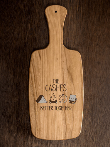 Better Together Camping Natural Cherry Cherry Wood Cheese Board - Engraved