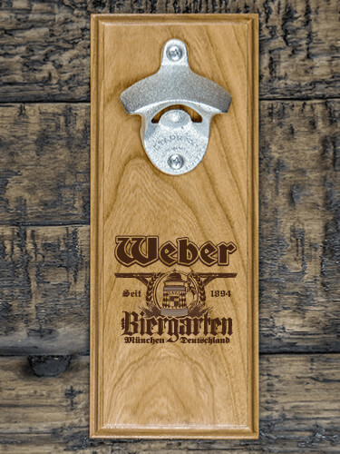 Biergarten Natural Cherry Cherry Wall Mount Bottle Opener - Engraved