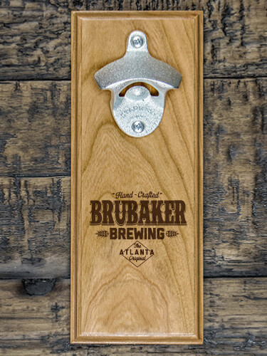 Brewing Natural Cherry Cherry Wall Mount Bottle Opener - Engraved