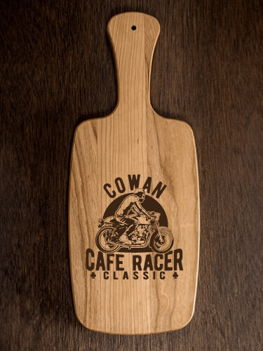 Cafe Racer Natural Cherry Cherry Wood Cheese Board - Engraved