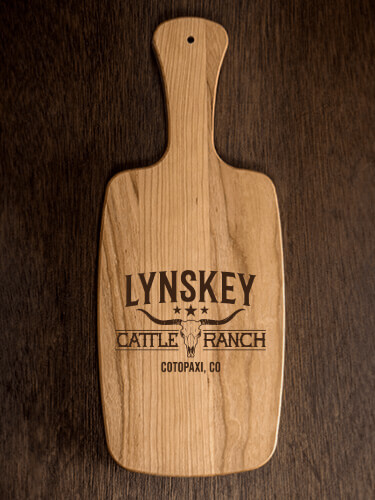 Cattle Ranch Natural Cherry Cherry Wood Cheese Board - Engraved