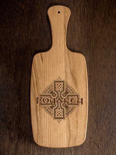 Celtic Cross Natural Cherry Cherry Wood Cheese Board - Engraved