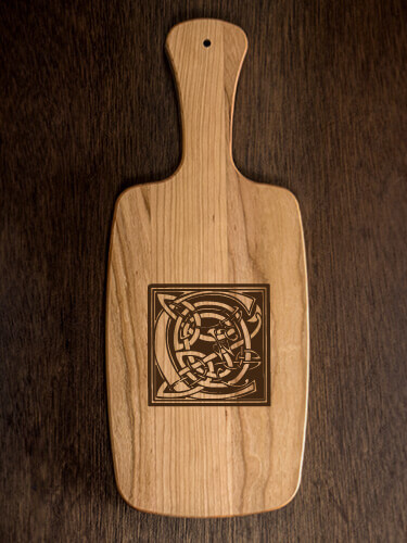 Celtic Monogram Natural Cherry Cherry Wood Cheese Board - Engraved