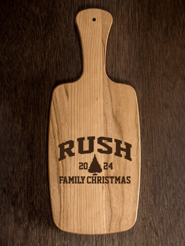 Christmas Varsity Natural Cherry Cherry Wood Cheese Board - Engraved