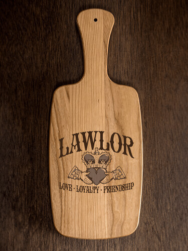 Claddagh Natural Cherry Cherry Wood Cheese Board - Engraved