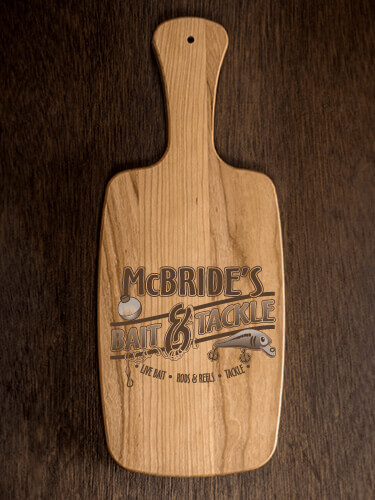 Classic Bait and Tackle Natural Cherry Cherry Wood Cheese Board - Engraved