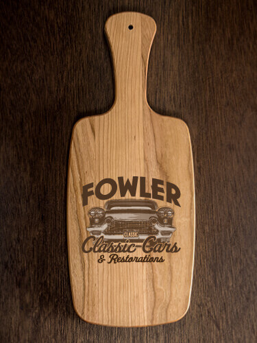 Classic Cars Natural Cherry Cherry Wood Cheese Board - Engraved