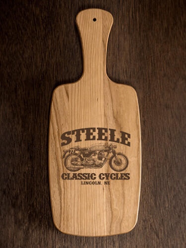Classic Cycles Natural Cherry Cherry Wood Cheese Board - Engraved